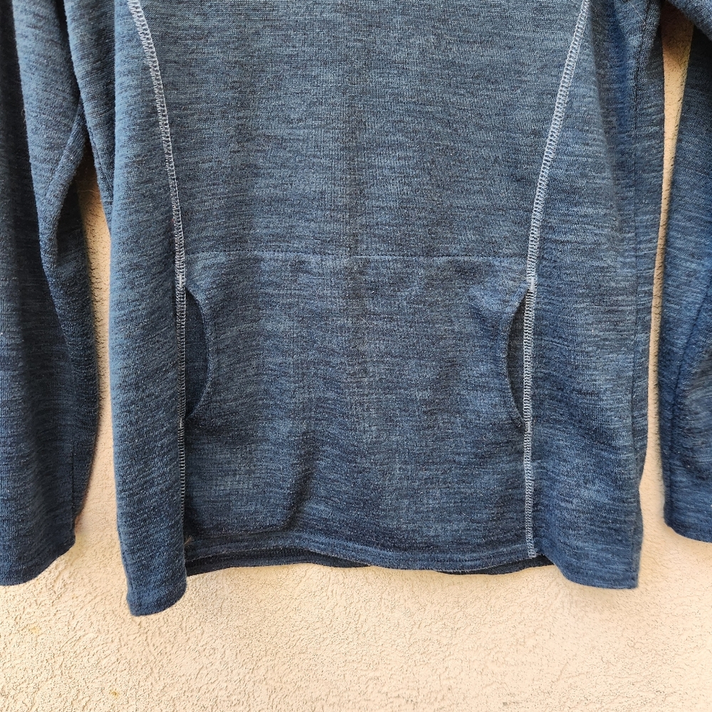 KUHL Women's Lea Pullover Small Teal Heathered Cowl Neck Kangaroo Pocket - Picture 4 of 11
